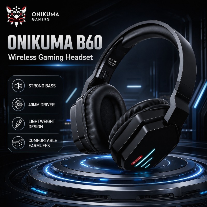 Gaming Console In Amazon - سماعة ألعاب لاسلكية ONIKUMA B60 بصوت