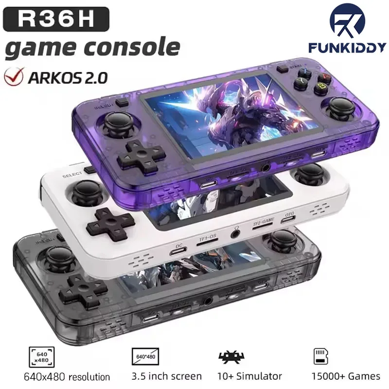 Gaming Console For Kids - FUNKIDDY جديد R36H ريترو وحدة تحكم