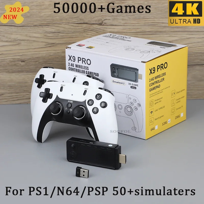 Gaming Console Stick - جديد X9 Pro ريترو 4K ثلاثية