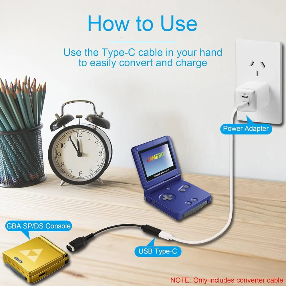 USB-C لشاحن Gameboy Advance SP - مراجعة Gaming Console Usb وسعره
