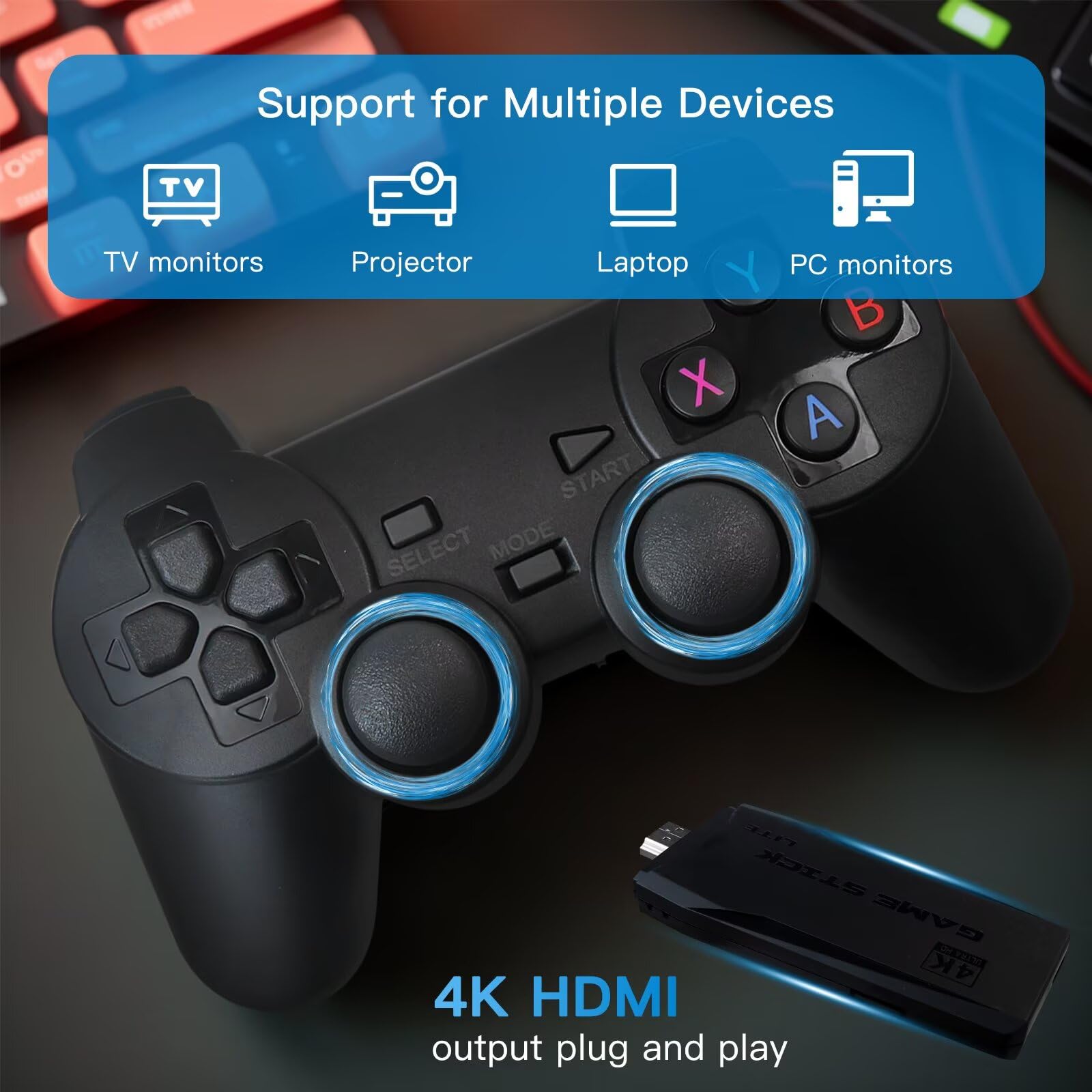 جهاز ألعاب فيديو ريترو 4K مع ع - مراجعة Gaming Console Stick وسعره