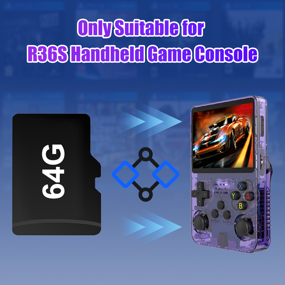 بطاقة لعبة TF 64G لوحدة تحكم أ - مراجعة Gaming Console R36S وسعره